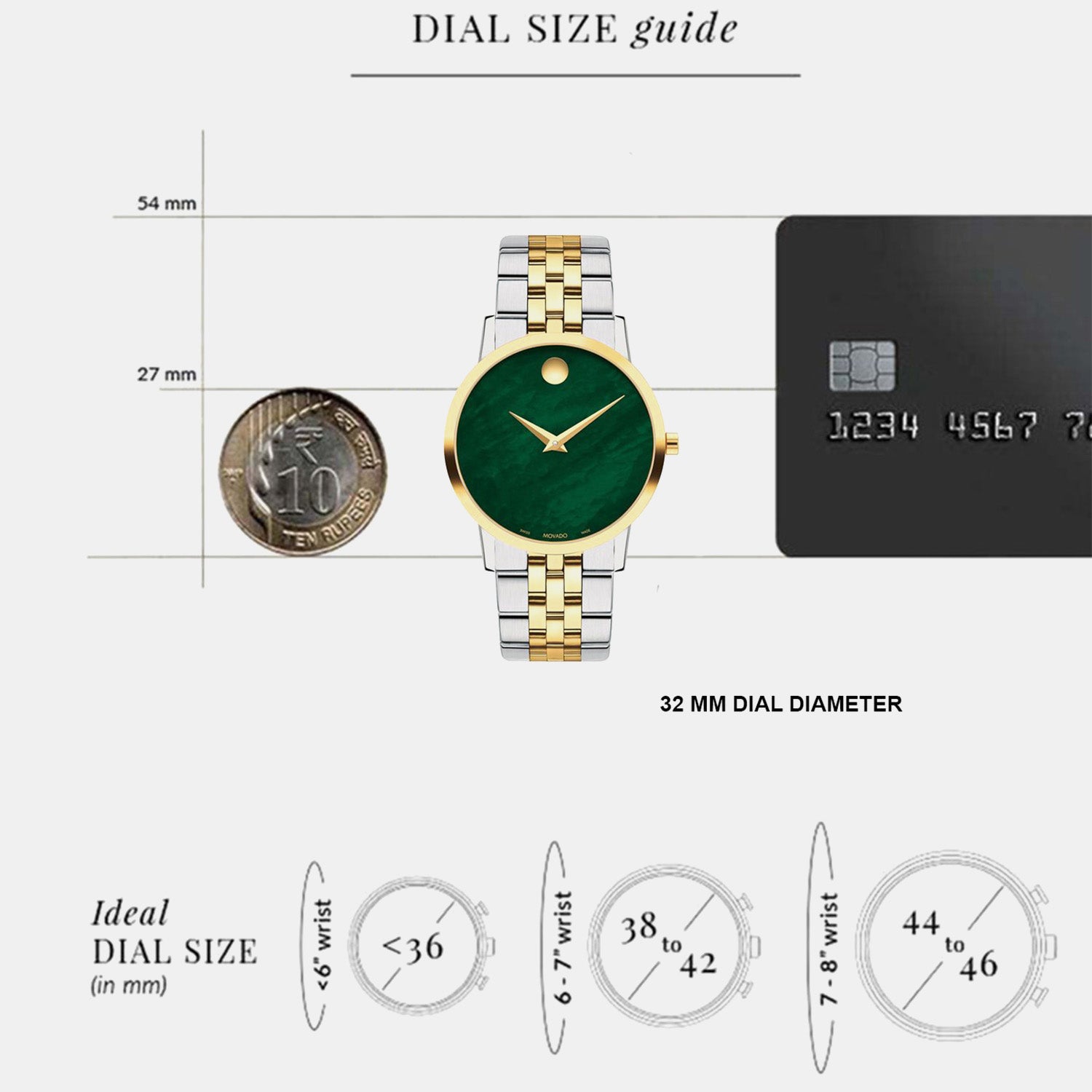 Museum Women Quartz Green Dial Analog Stainless Steel Watch 607631