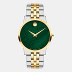 Museum Women Quartz Green Dial Analog Stainless Steel Watch 607631