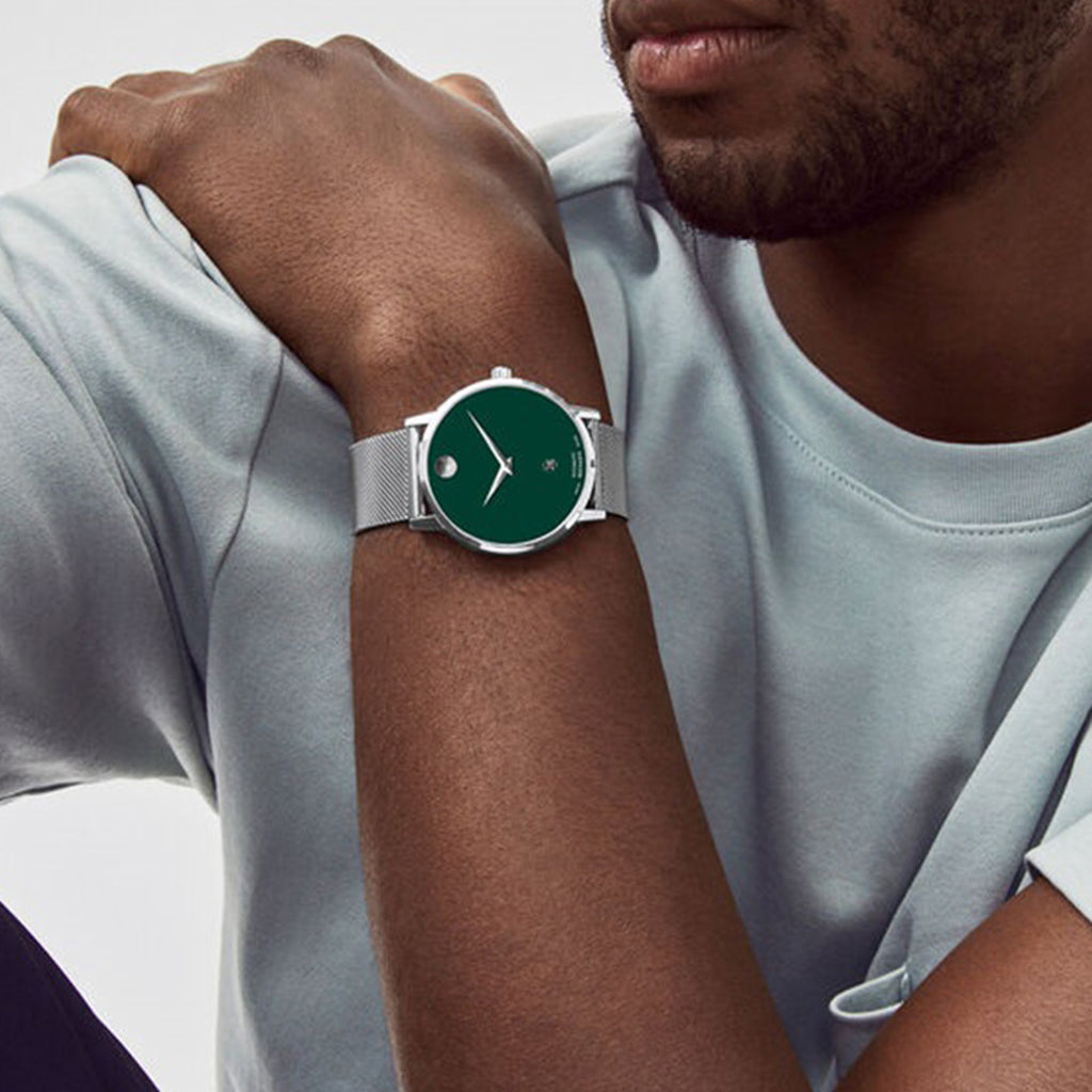 Museum Classic Men Automatic Green Dial Analog Stainless Steel Watch 607649