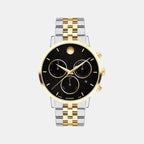 Museum Men Quartz Black Dial Chronograph Stainless Steel Watch 607777