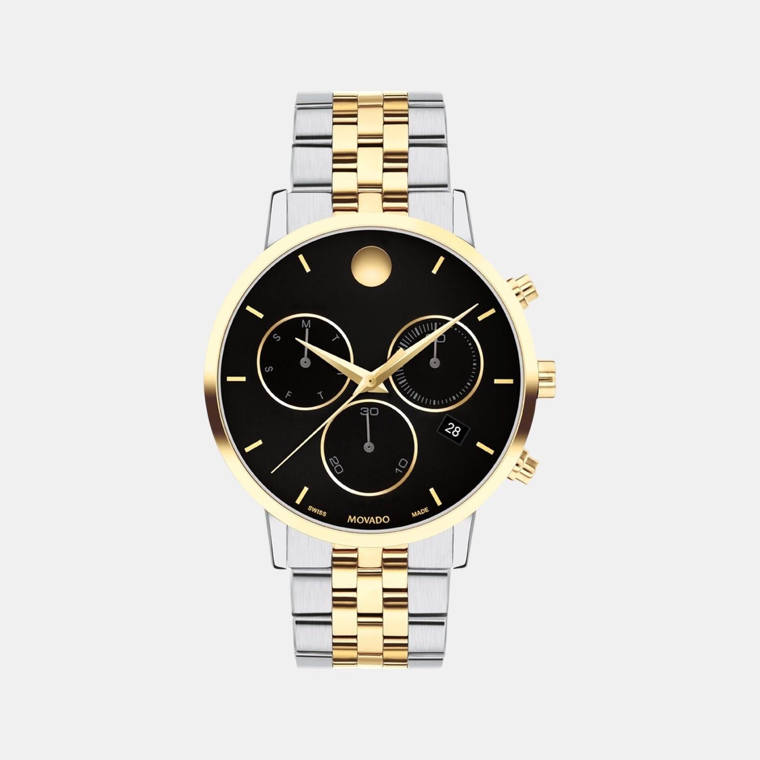 Museum Men Quartz Black Dial Chronograph Stainless Steel Watch 607777