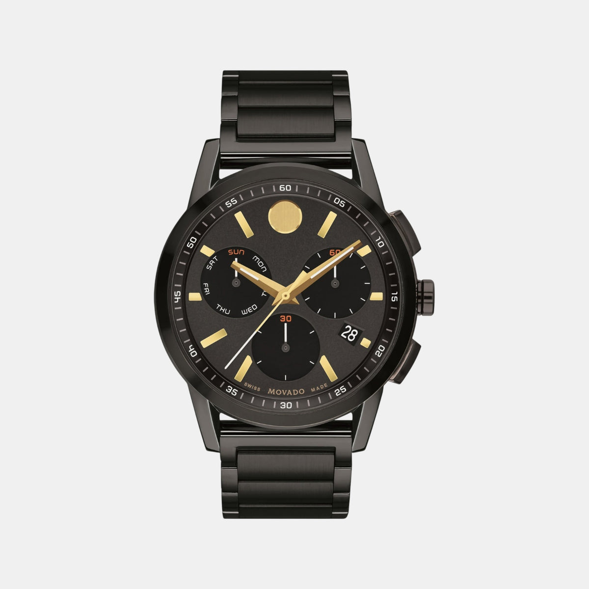 Museum Sport Men Quartz Black Dial Chronograph Stainless Steel Watch 607802