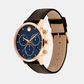 Men Quartz Blue Dial Chronograph Leather Watch 607844