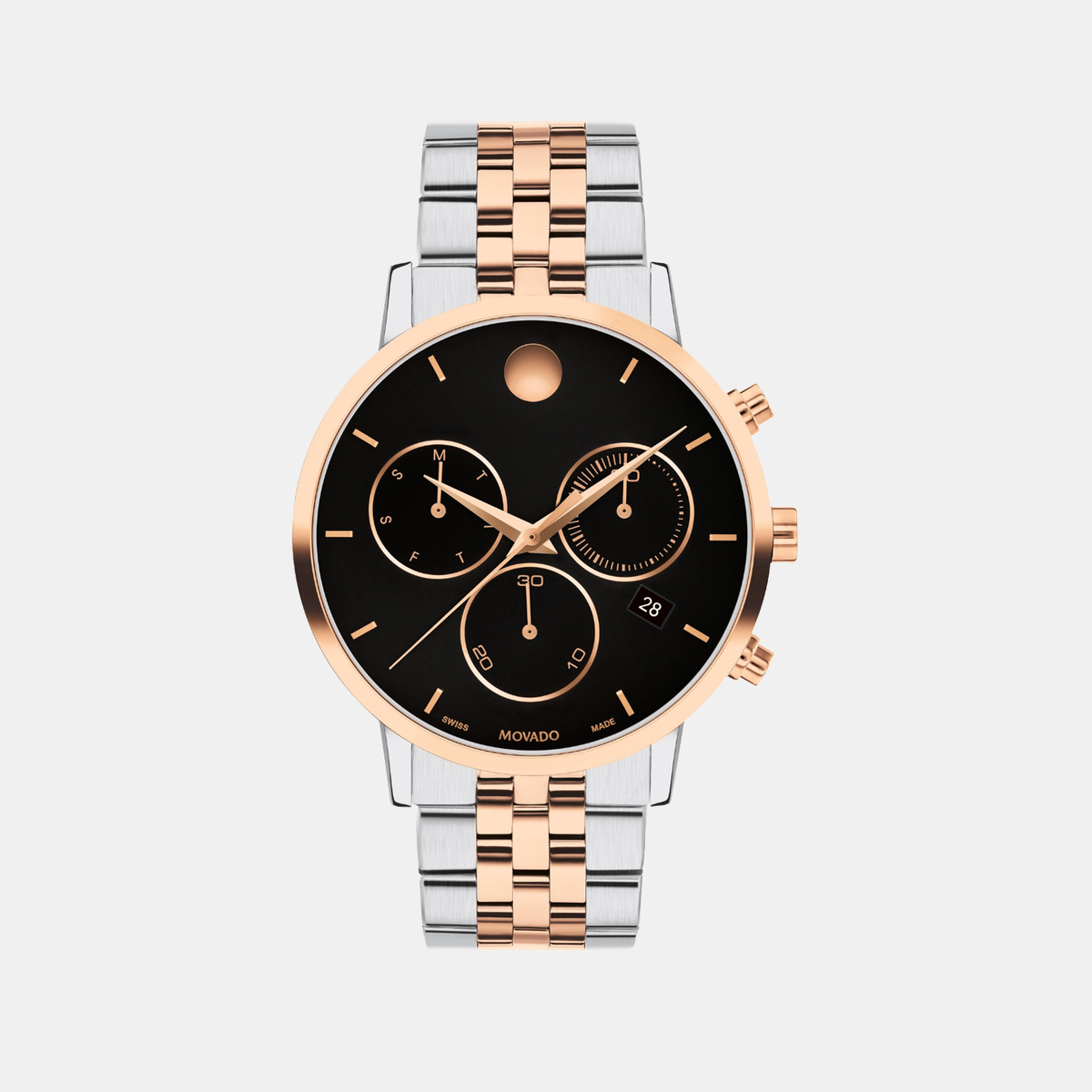 Movado Round Black Chronograph watch