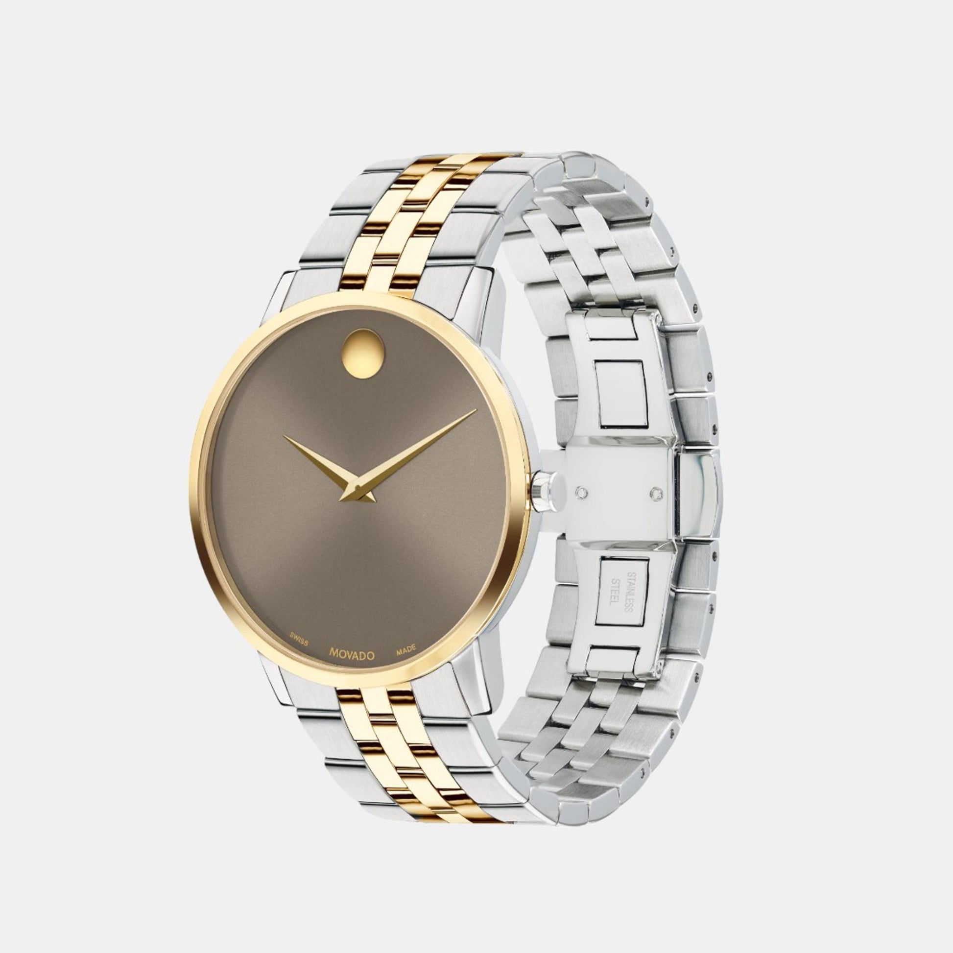 Museum Men Quartz Brown Dial Analog Stainless Steel Watch 607850