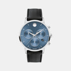 Museum Men Quartz Blue Dial Chronograph Leather Watch 607889