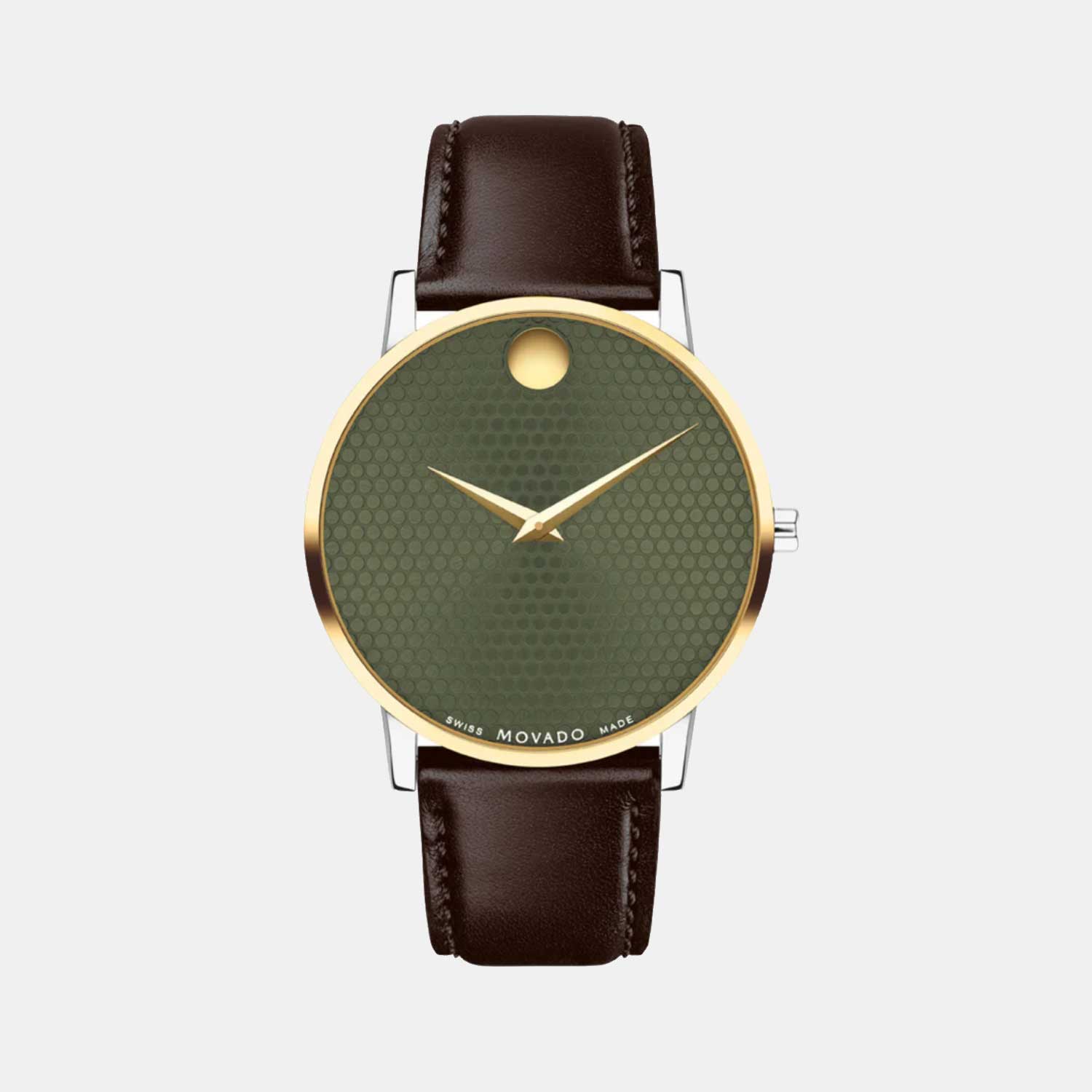 Museum Men Quartz Green Dial Analog Leather Watch 607893