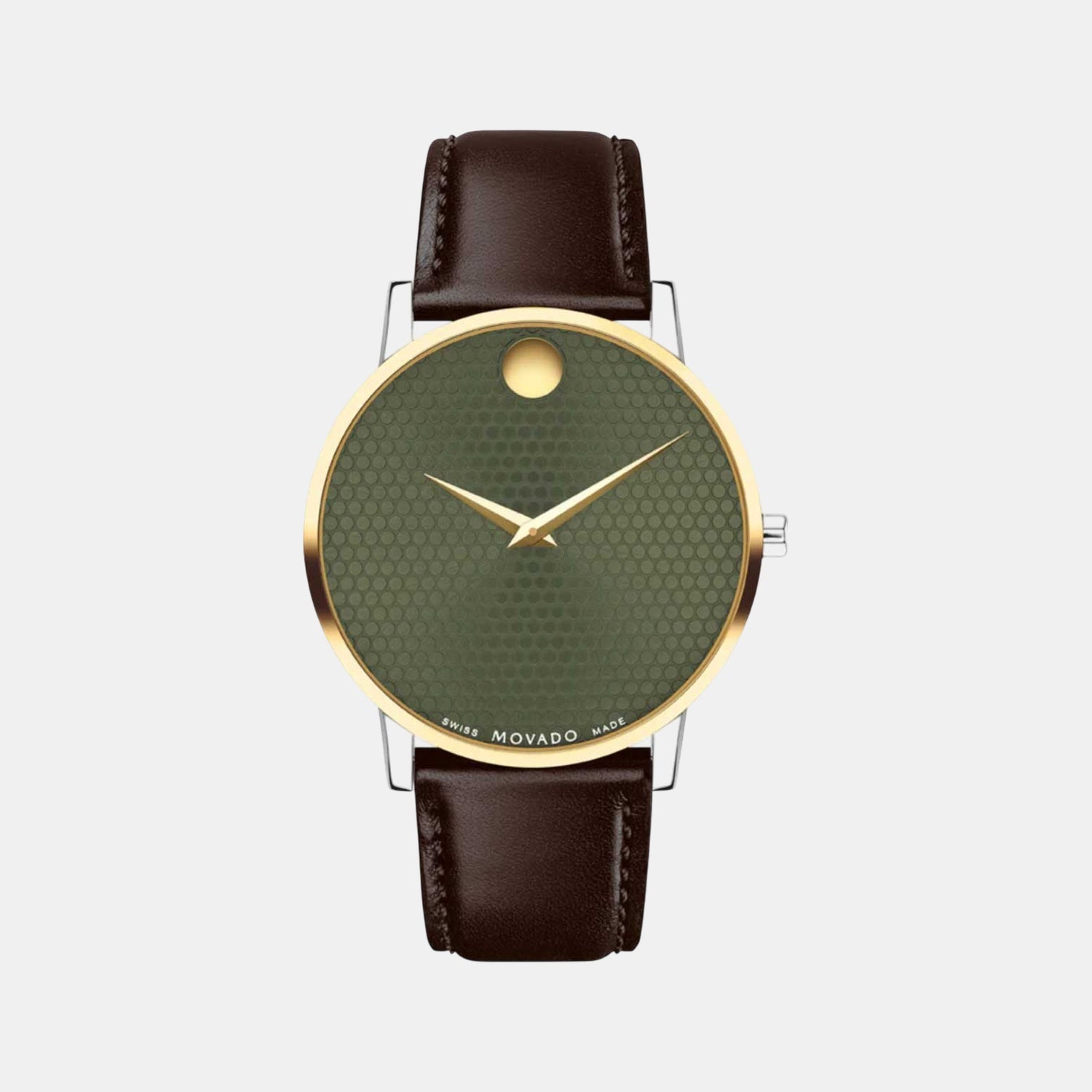 Museum Men Quartz Green Dial Analog Leather Watch 607893