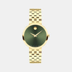 Museum Women Quartz Green Dial Analog Stainless Steel Watch 607942