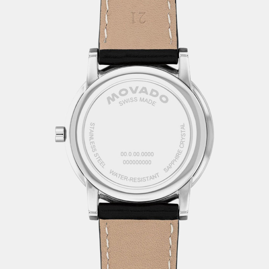 Museum Men Quartz Grey Dial Analog Leather Watch 607999