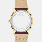 Museum Men Quartz Burgundy Dial Analog Leather Watch 608000