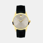 Museum Women Automatic Warm Grey Dial Analog Leather Watch 608006