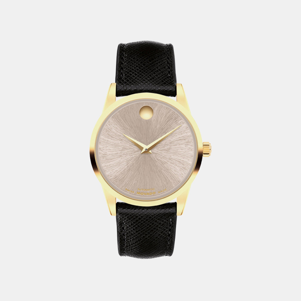 Museum Women Automatic Grey Dial Analog Leather Watch 608006