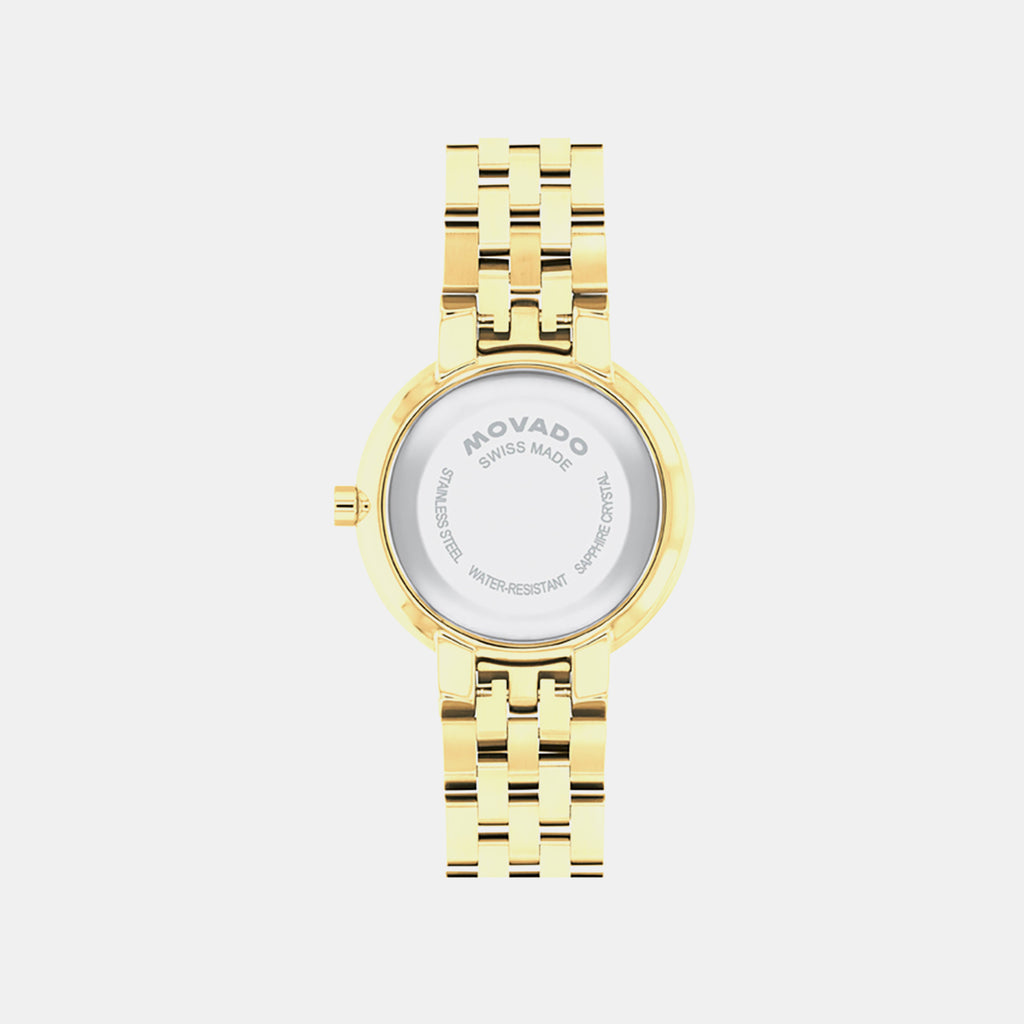 Museum Women Quartz Gold Dial Analog Stainless Steel Watch 608009