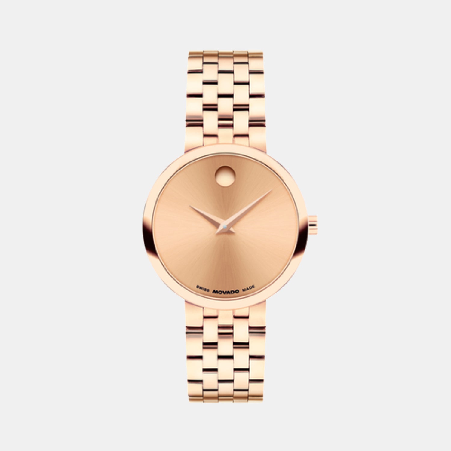 Museum Classic Women Quartz Rose Gold Dial Analog Stainless Steel Watch 608014