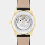 Museum Men Automatic Black Dial Analog Leather Watch 608025