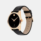 Museum Men Automatic Black Dial Analog Leather Watch 608026