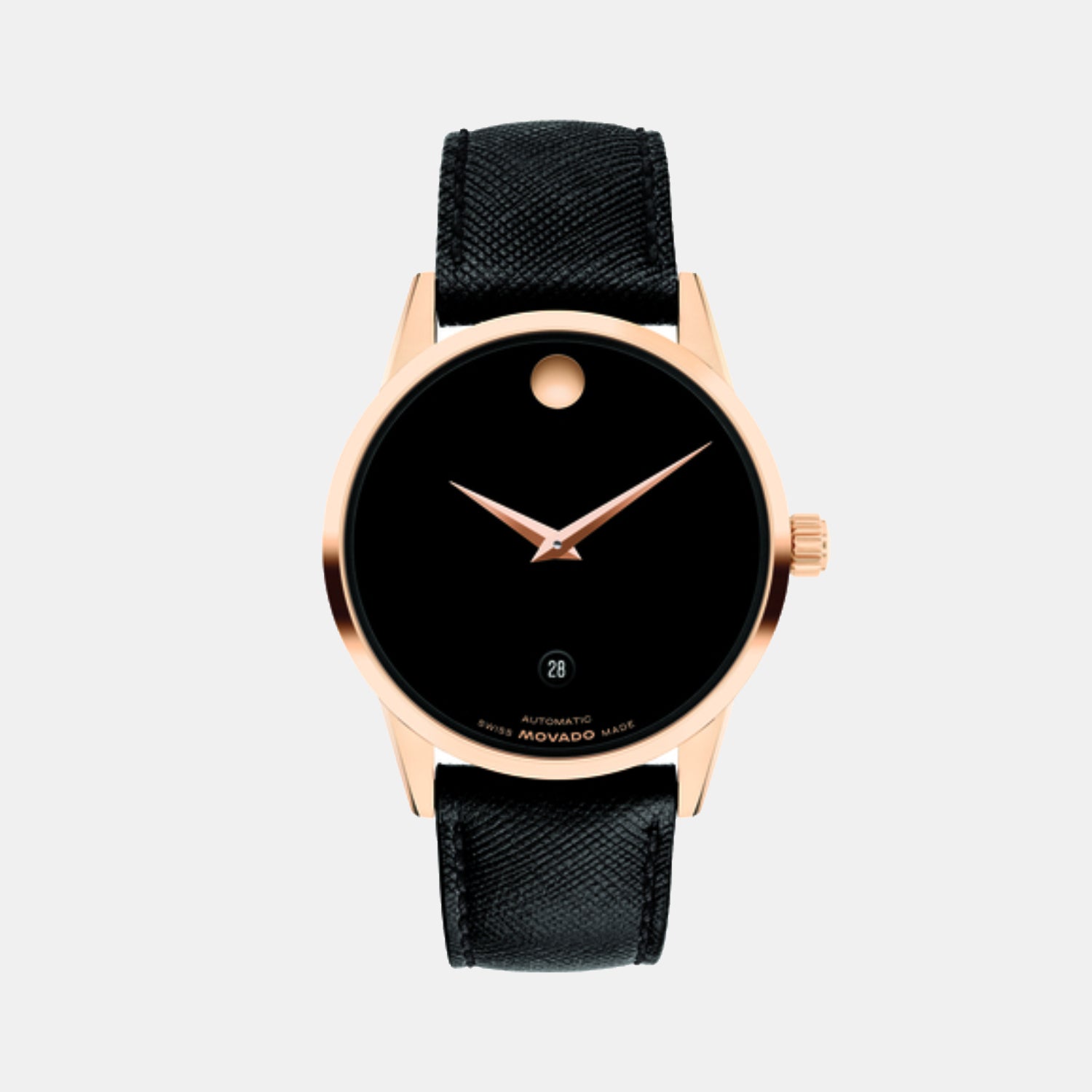 Museum Classic Men Automatic Black Dial Analog Leather Watch 608026