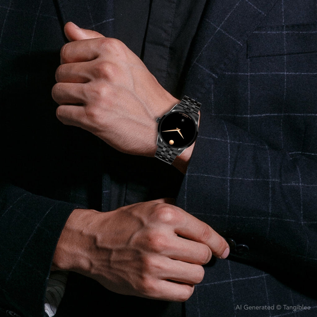 Museum Men Automatic Black Dial Analog Stainless Steel Watch 608034