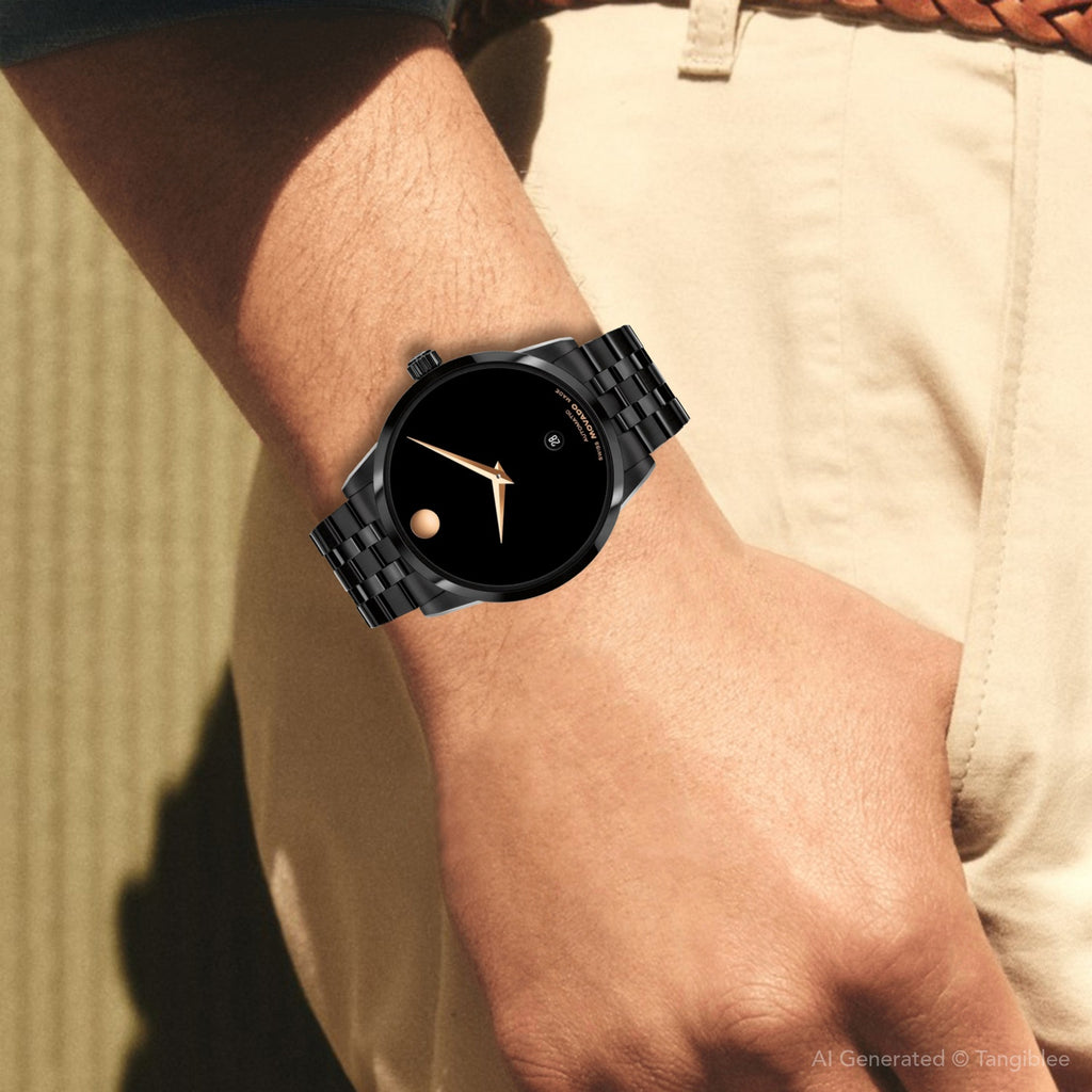 Museum Men Automatic Black Dial Analog Stainless Steel Watch 608034