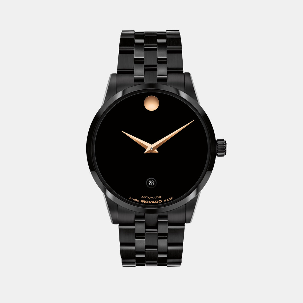 Museum Classic Men Automatic Black Dial Analog Stainless Steel Watch 608034