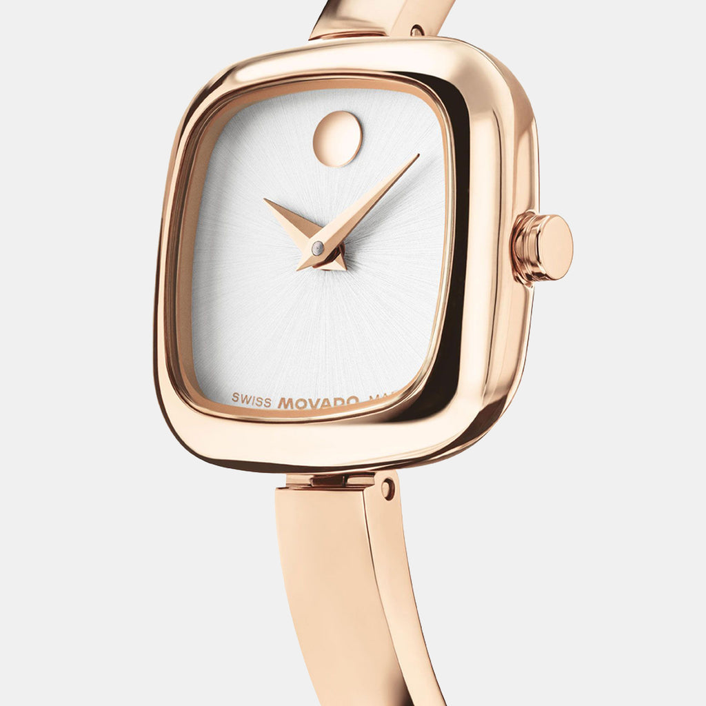 Museum Bangle Women Quartz Silver Dial Analaog Stainless Steel Watch 608059