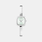 Museum Bangle Women Quartz Green Dial Analog Stainless Steel Watch 608060