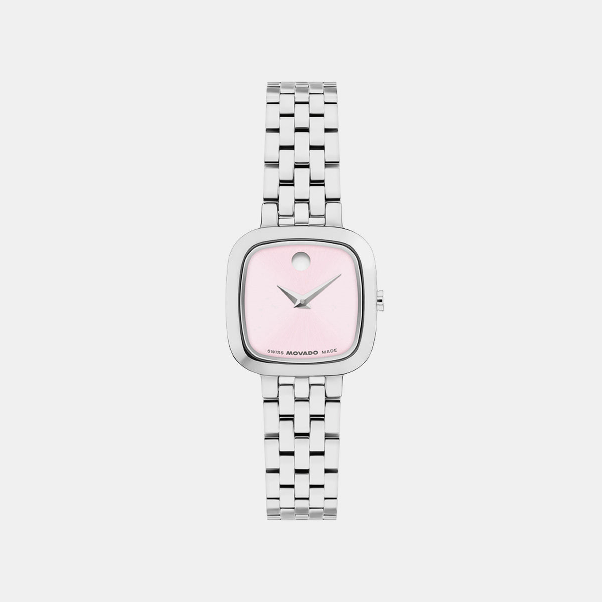 Women Quartz Pink Dial Analog Stainless Steel Watch 608092