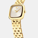 Women Quartz Beige Dial Analog Stainless Steel Watch 608095