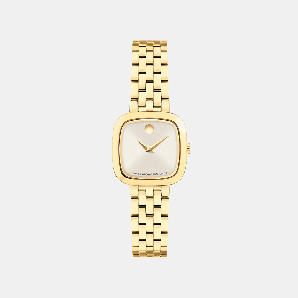 Women Quartz Beige Dial Analog Stainless Steel Watch 608095