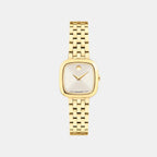 Women Quartz Beige Dial Analog Stainless Steel Watch 608095