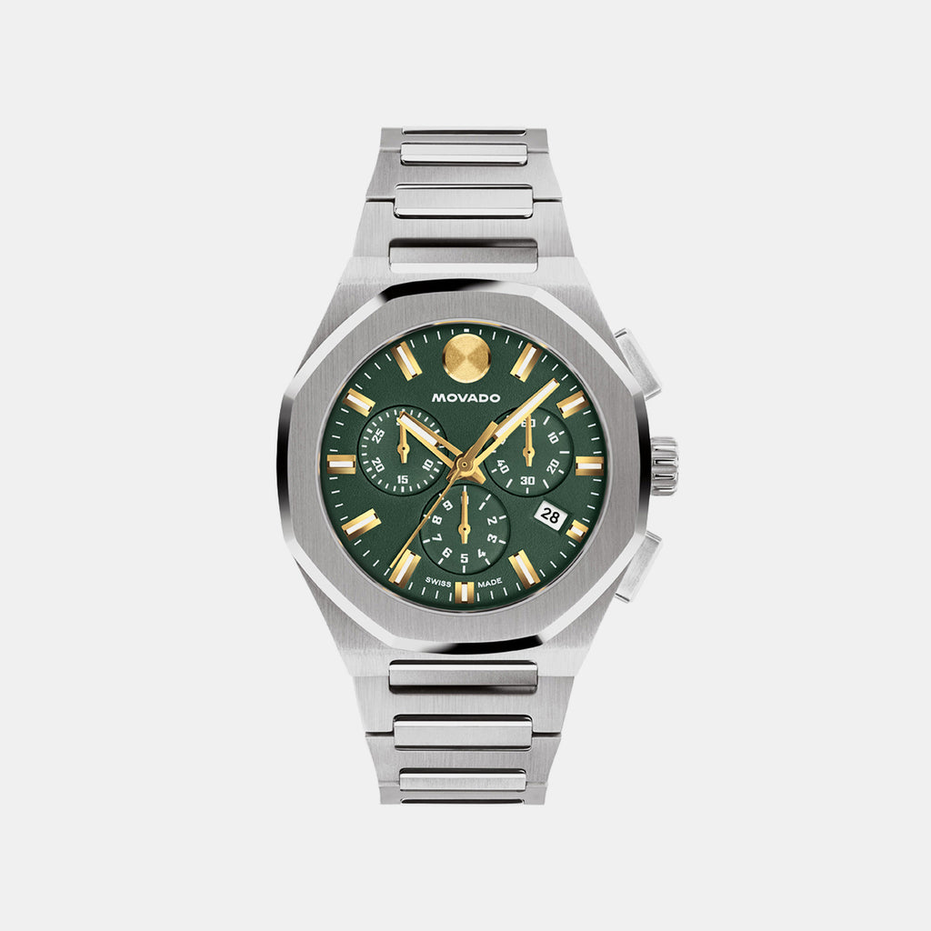 Men Quartz Green Dial Chronograph Stainless Steel Watch 608111