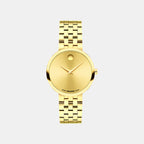 Museum Classic Women Quartz Gold Dial Analaog Stainless Steel Watch 608203
