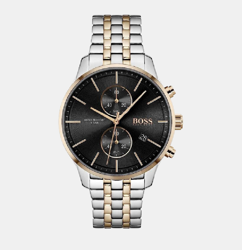 Boss Round Black Chronograph watch
