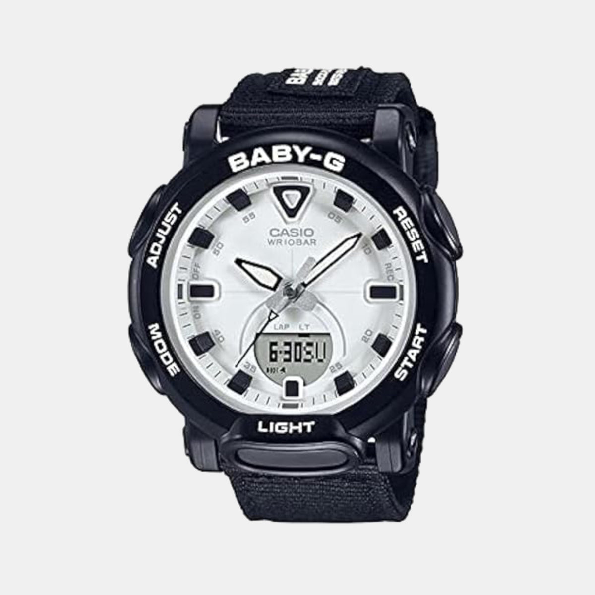 Baby-G Women Quartz White Dial Analog-Digital Fabric Watch B226