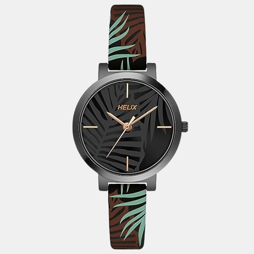 Helix Round Black Analog watch