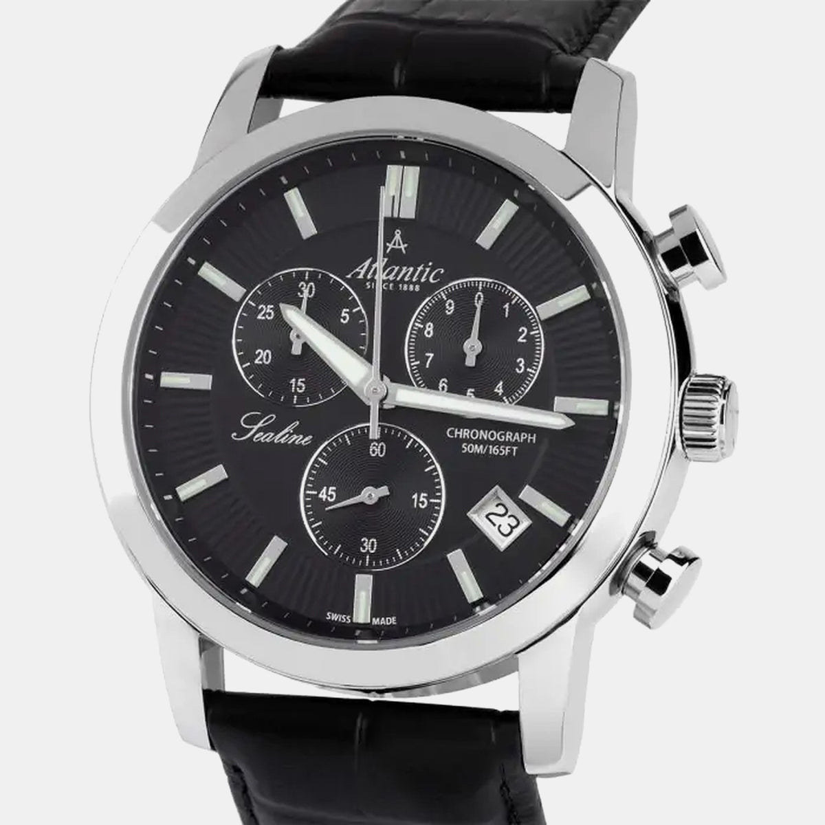 Sealine Men Quartz Black Dial Chronograph Leather Watch 62450.41.61