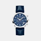 Men Quartz Blue Dial Chronograph Leather Watch 62450.41.51