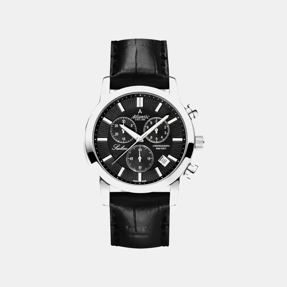 Sealine Men Quartz Black Dial Chronograph Leather Watch 62450.41.61
