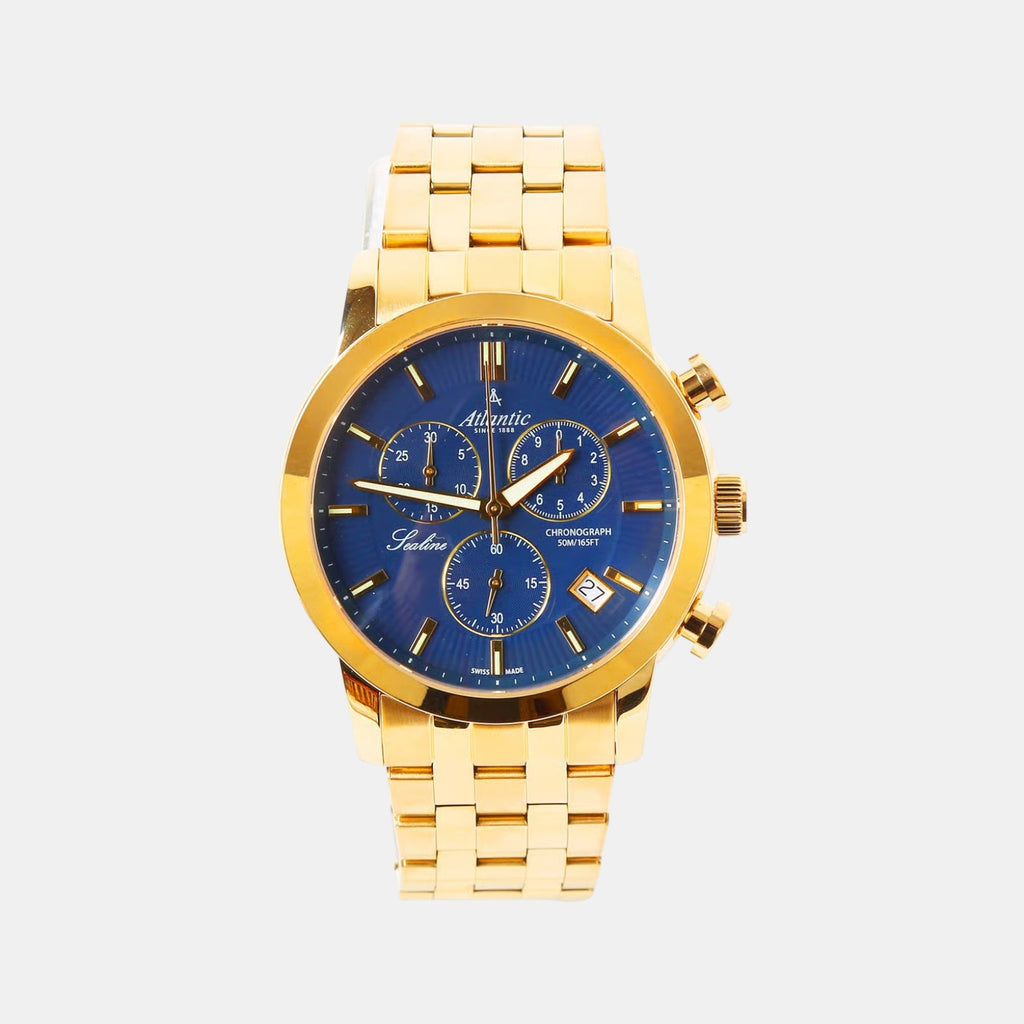 Men Quartz Blue Dial Chronograph Stainless Steel Watch 62455.45.51
