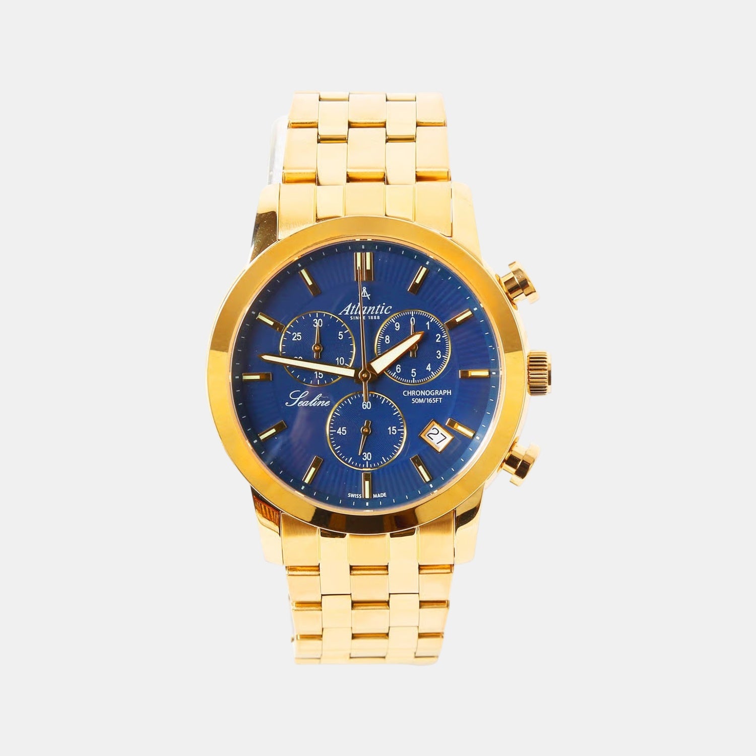 Men Quartz Blue Dial Chronograph Stainless Steel Watch 62455.45.51