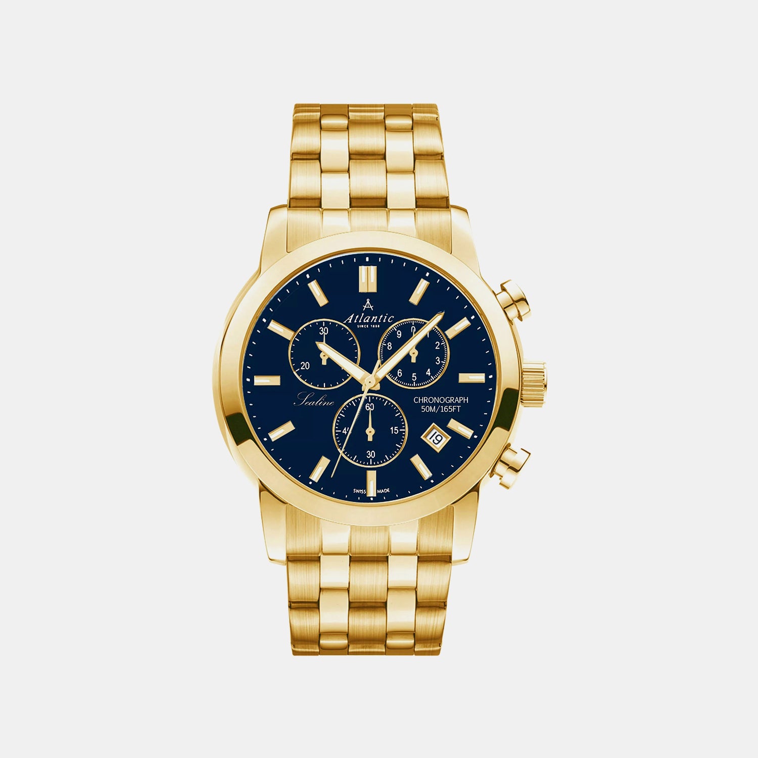 Men Quartz Blue Dial Chronograph Stainless Steel Watch 62455.45.51