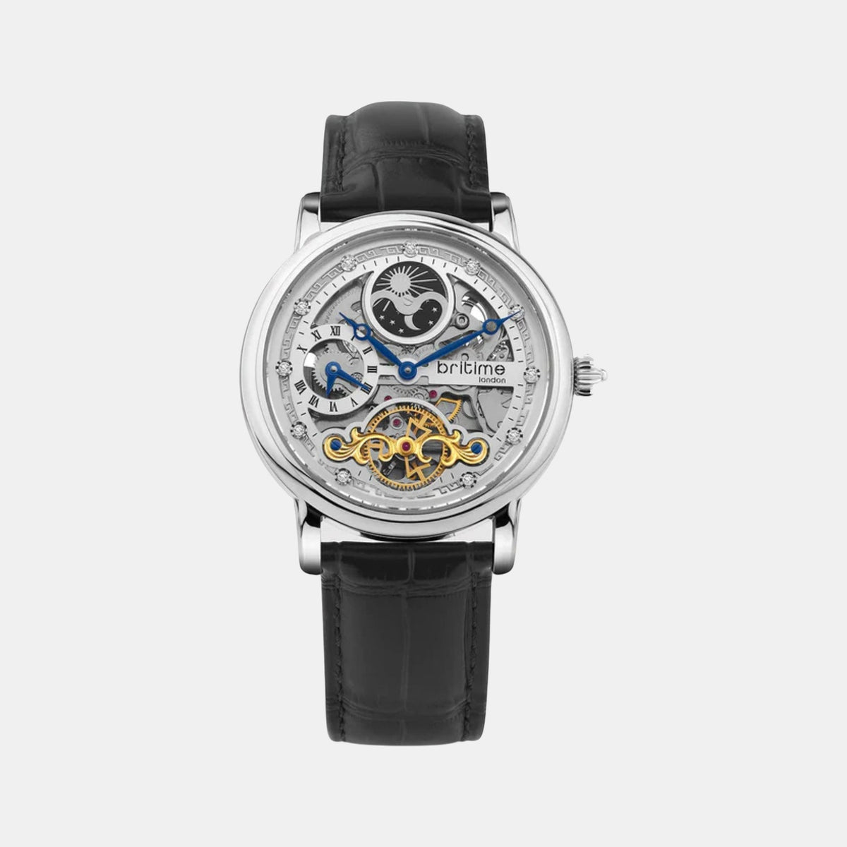 Crist Men Automatic Silver Dial Analog Leather Watch 641-L10306