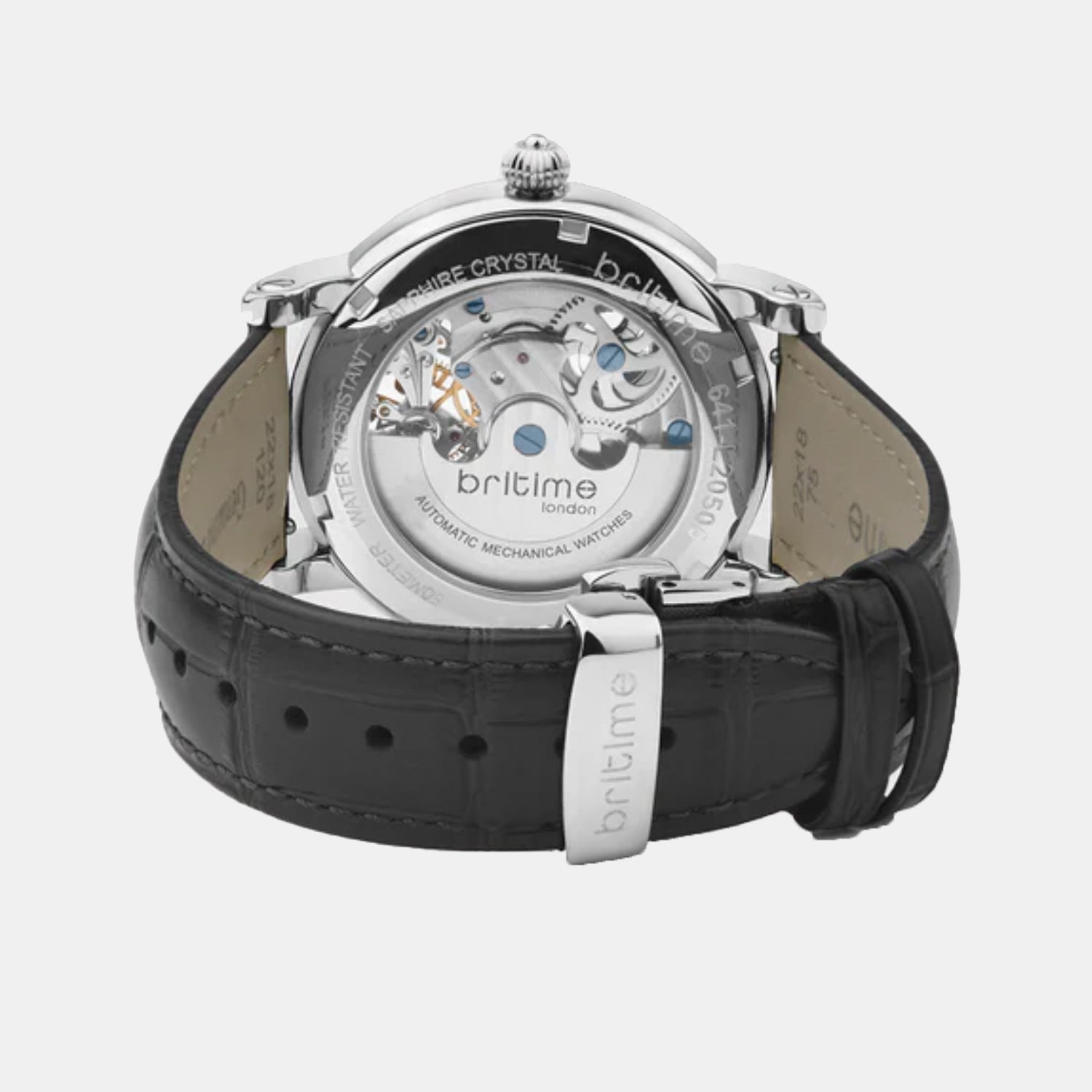 Men Automatic Black Dial Analog Leather Watch 641-L10406