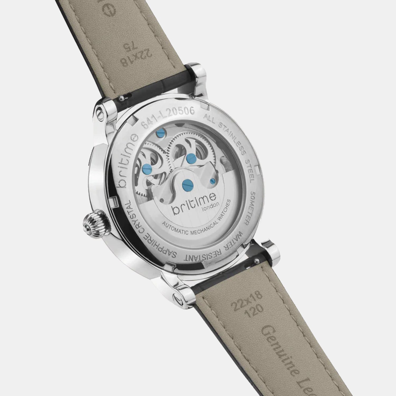 Men Automatic Green Dial Analog Leather Watch 641-L11406