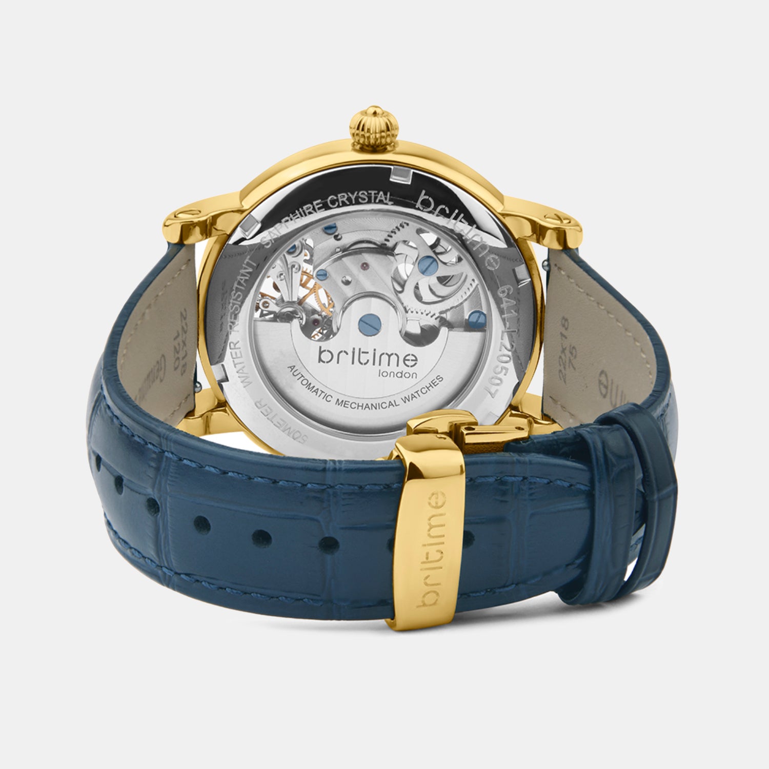 Men Automatic Blue Dial Analog Leather Watch 641-L20507