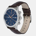 Men Quartz Blue Dial Chronograph Leather Watch 64452.41.51R