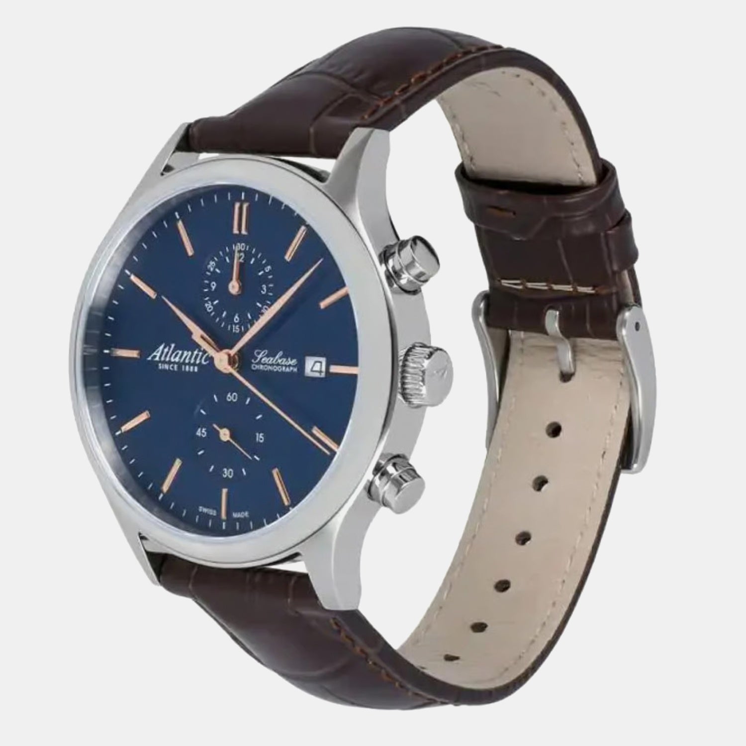 Men Quartz Blue Dial Chronograph Leather Watch 64452.41.51R