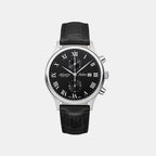 Men Quartz Black Dial Chronograph Leather Watch 64452.41.68