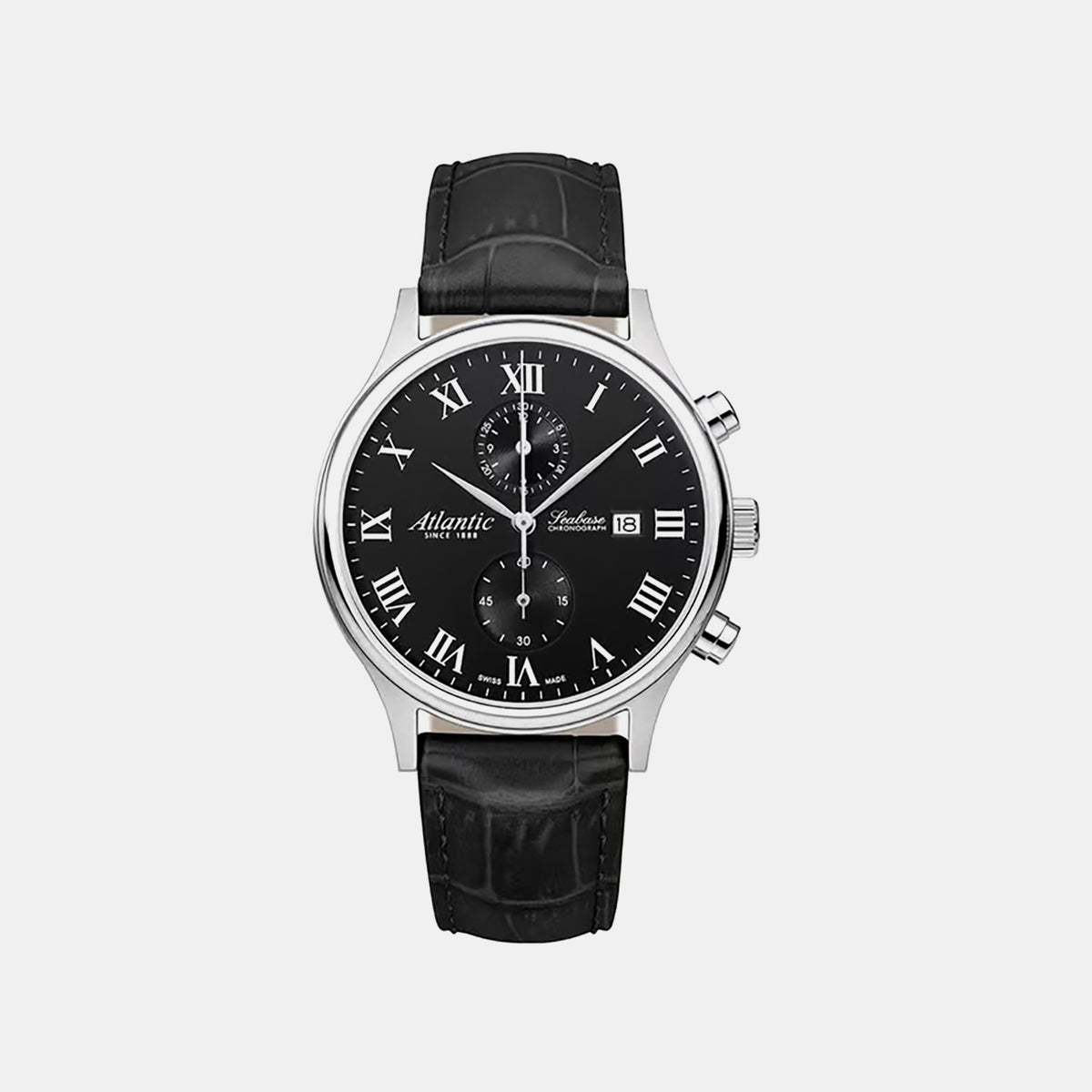 Men Quartz Black Dial Analog Leather Watch 64452.41.68